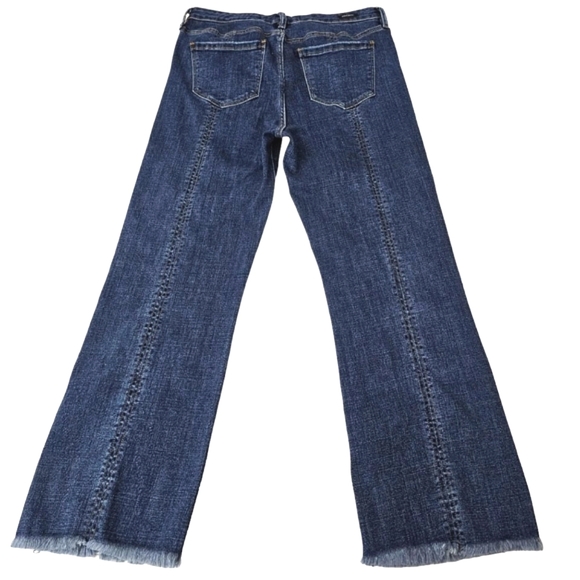 Nwot Liverpool Los Angeles Midrise The Crop Flare Dark wash Raw hem Jeans - Picture 10 of 17